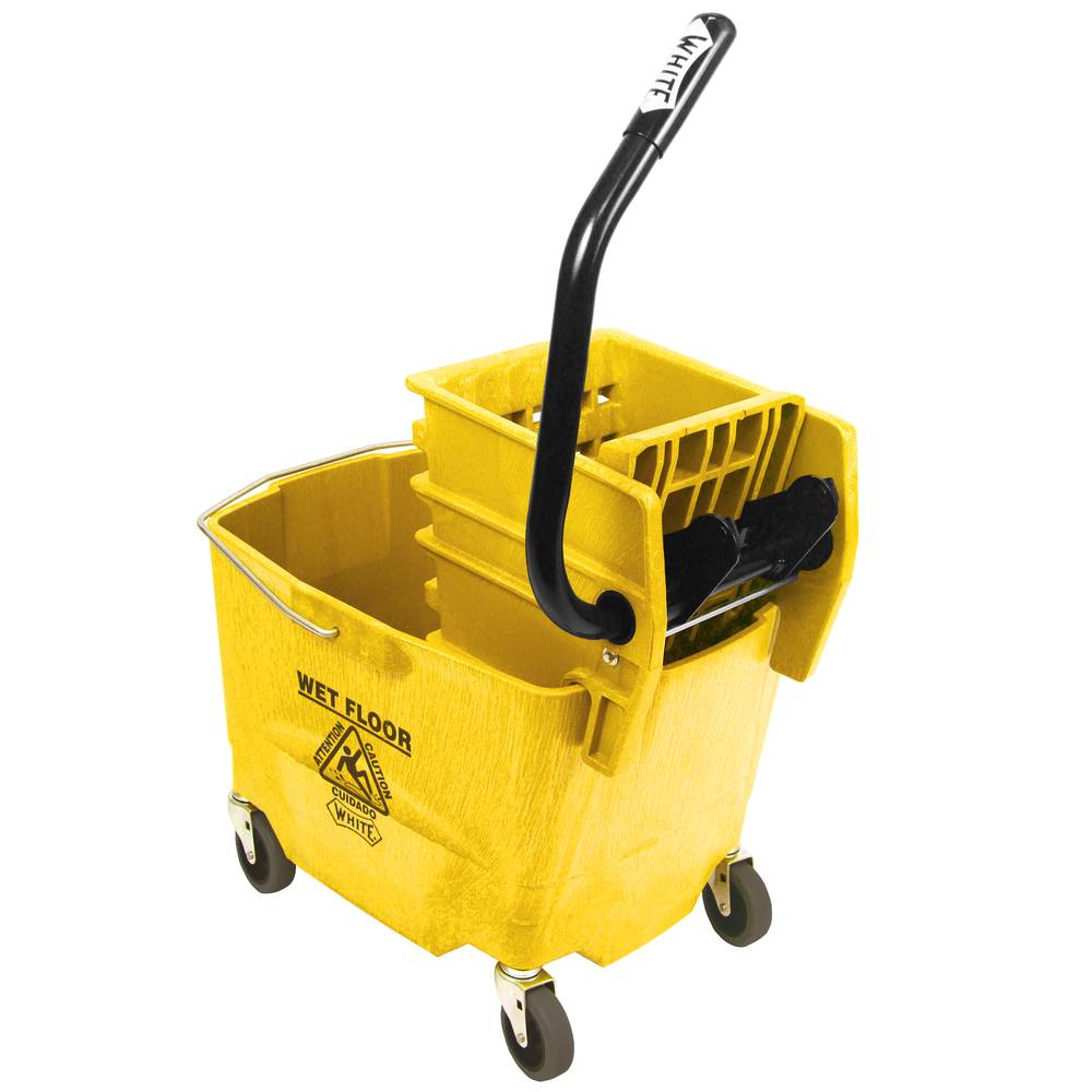 Sidepress Wet Mop Squeeze Wringer & Bucket Combo Yellow, 35 Quart